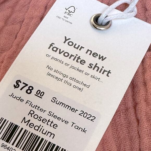 NWT Marine Layer Jude Flutter Sleeve Tank in Rosette Size Medium - Picture 3 of 8